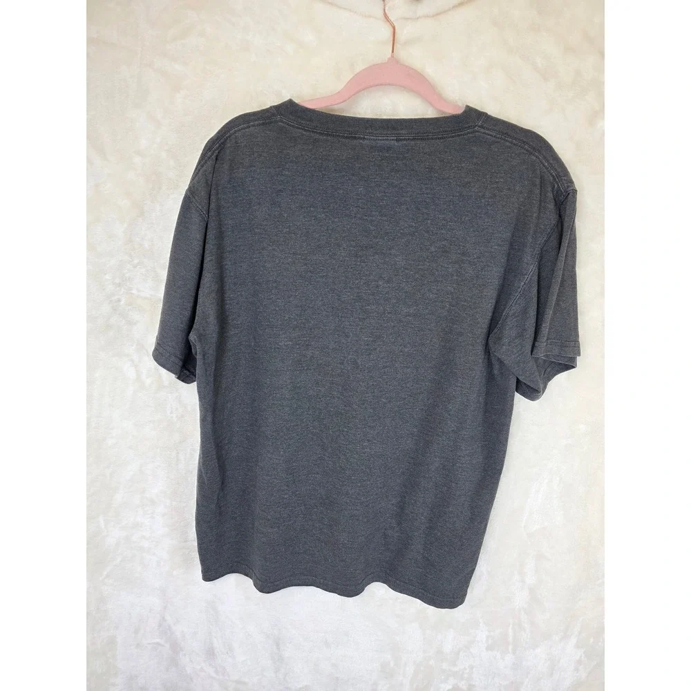 Vans Mens Large Graphic T-Shirt Charcoal Gray Purple‎ Logo Skateboard